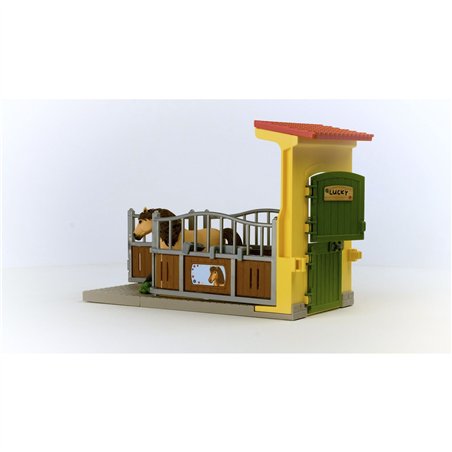 Schleich Farm World     42609 Box p. pony con stallone island.