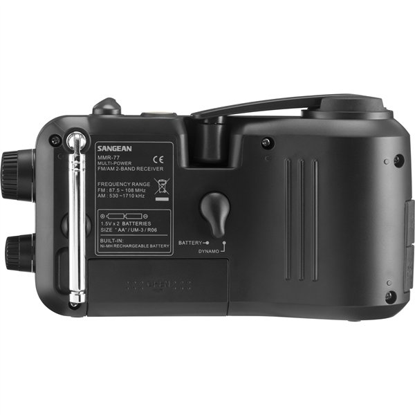 Sangean MMR-77 nero opaco radio emergenza / manovella