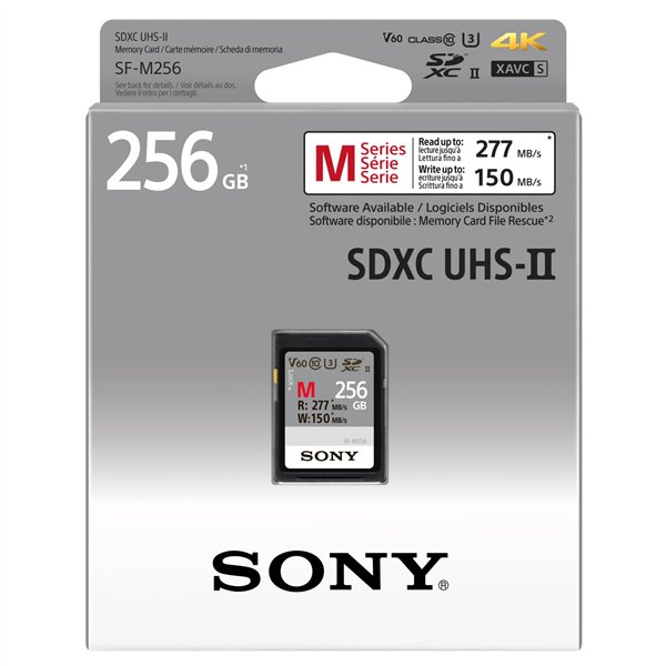 Sony SDXC M series         256GB Class 10 UHS-II