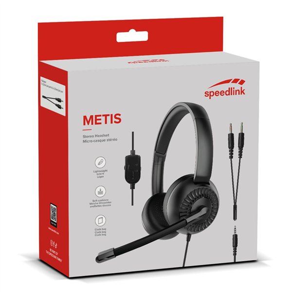 Speedlink METIS Stereo Headset 3,5mm Jack with Y-Adapter, black