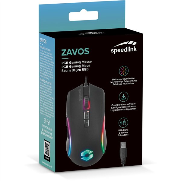 Speedlink ZAVOS RGB Gaming Mouse rubber-black