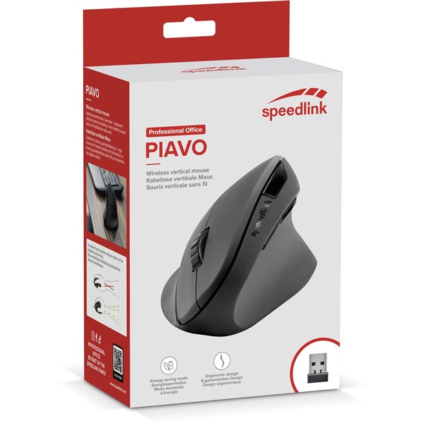 Speedlink PIAVO Ergonomic Vertical Mouse Wireless black