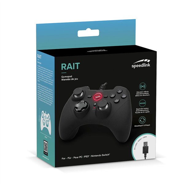 Speedlink RAIT Gamepad PC/Switch rubber-black