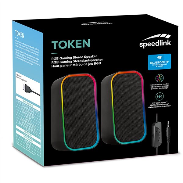 Speedlink TOKEN RGB Gaming Stereo Speaker, black