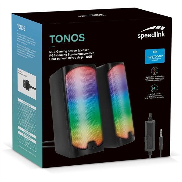 Speedlink TONOS RGB Gaming Stereo Speaker, black