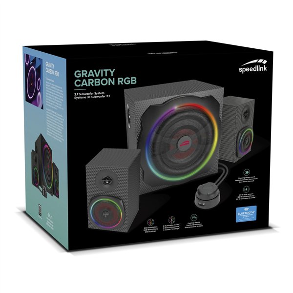 Speedlink GRAVITY CARBON RGB 2.1 Subwoofer System, black