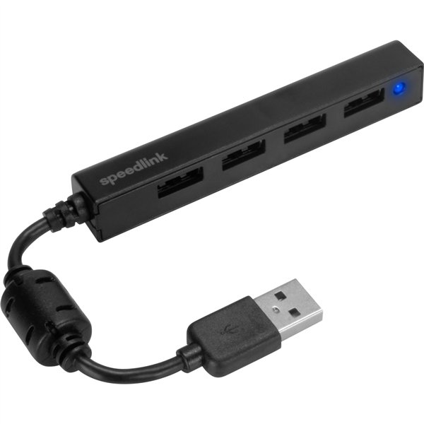 Speedlink SNAPPY SLIM USB Hub 4-Port, USB 2.0, Passive, black