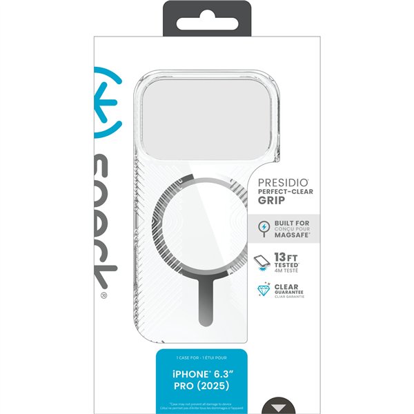 Speck Presidio Perfect Clear Grip custodia MagSafe iP 17 Pro