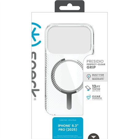 Speck Presidio Perfect Clear Grip custodia MagSafe iP 17 Pro