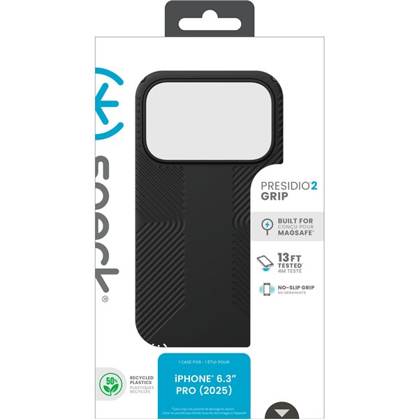 Speck Presidio2 Grip custodia iP 17 Pro Black/Slate Grey/White
