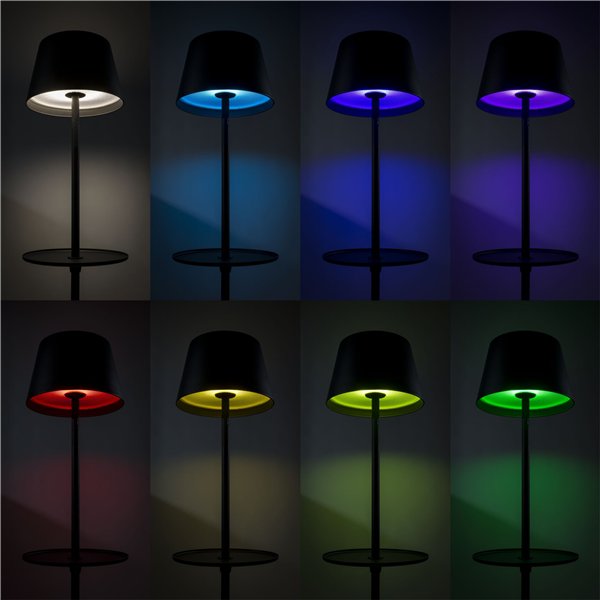 Sompex GARCON nero lampada da pavimento a batt.