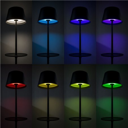 Sompex GARCON nero lampada da pavimento a batt.