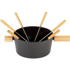 Stöckli Cheese Fondue Set Titlis Big 3,2l black 2