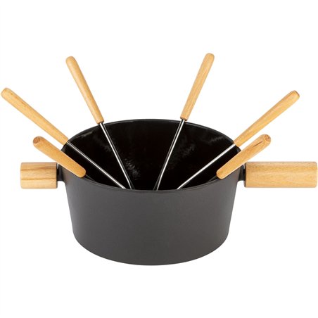 Stöckli Cheese Fondue Set Titlis Big 3,2l black