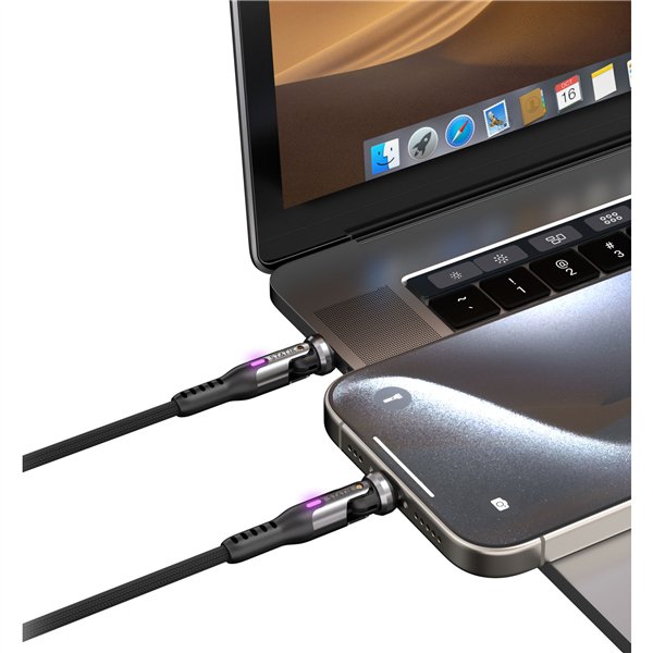 STATIK PowerPivot Pro braided rotating USB-C Cable Black 1m