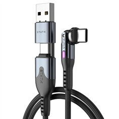 STATIK PowerPivot Pro braided rotating USB-C Cable Black 3m 2