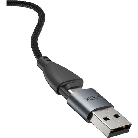 STATIK 360Pro braided rotating 3 magn. tips USB-C Cable Black 2m