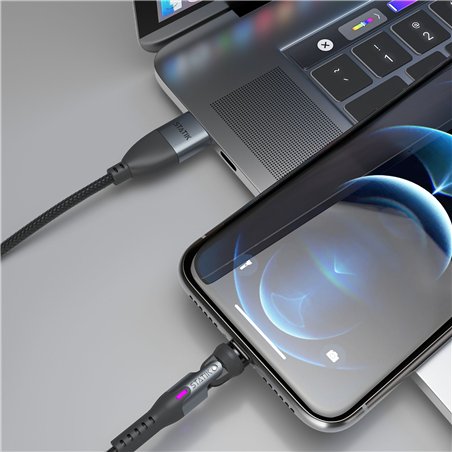 STATIK 360Pro braided rotating 3 magn. tips USB-C Cable Black 2m