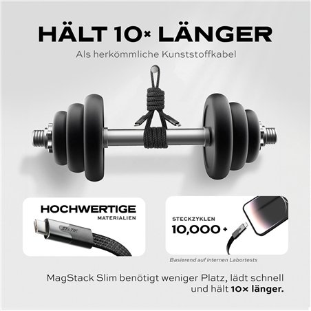 STATIK MagStack Slim Pro tangle free Magnetic USB-C Cable 1m