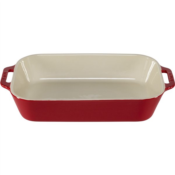 Staub pirofila ceramica, rosso ciliegia,34x24cm