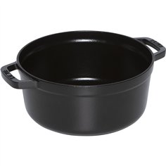 Staub La Cocotte 24cm rotondo, con cestello vapore, nero 2