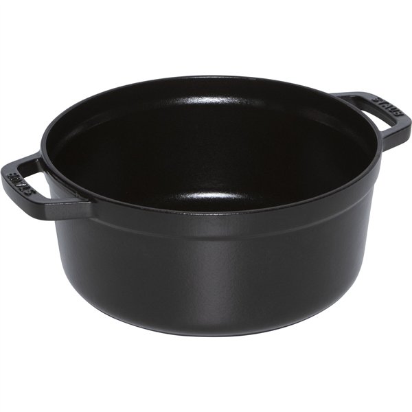 Staub La Cocotte 24cm rotondo, con cestello vapore, nero