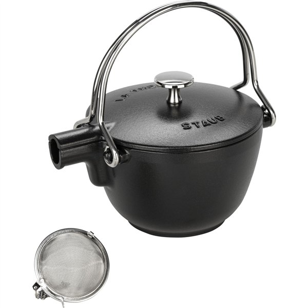 Staub Teekanne 1,15 L schwarz Gusseisen, rund