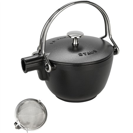 Staub Teekanne 1,15 L schwarz Gusseisen, rund
