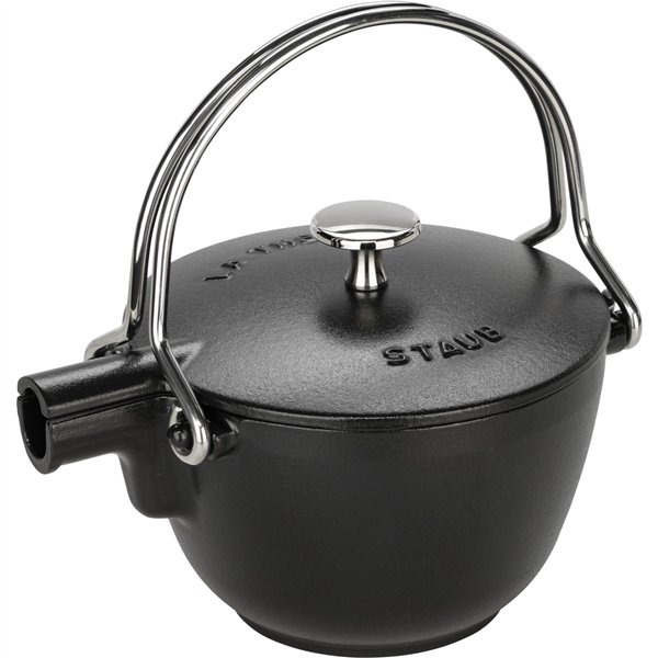 Staub Teekanne 1,15 L schwarz Gusseisen, rund