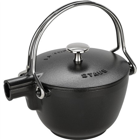 Staub Teekanne 1,15 L schwarz Gusseisen, rund