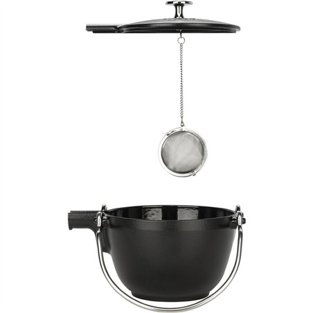 Staub Teekanne 1,15 L schwarz Gusseisen, rund