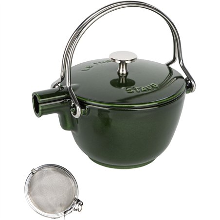 Staub Teekanne 1,15 L basilikum- grün Gusseisen, rund