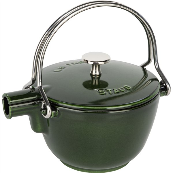 Staub Teekanne 1,15 L basilikum- grün Gusseisen, rund