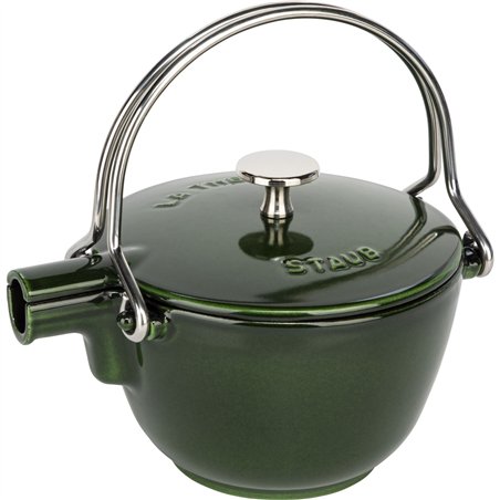 Staub Teekanne 1,15 L basilikum- grün Gusseisen, rund