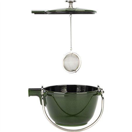 Staub Teekanne 1,15 L basilikum- grün Gusseisen, rund