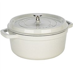 Staub La Cocotte 24cm rund, weisser Trüffel, Gusseisen