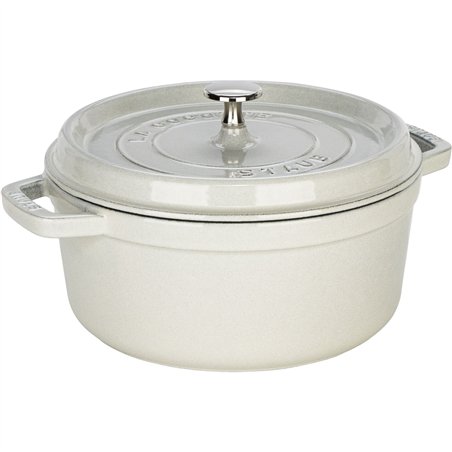 Staub La Cocotte 24cm rund, weisser Trüffel, Gusseisen