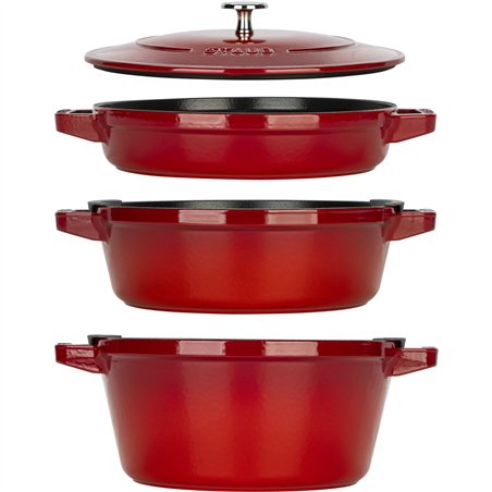 Staub La Cocotte Kochtopfset 3-teilig kirsch-rot