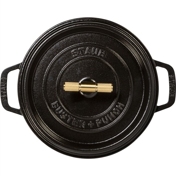 Staub La Cocotte Buster & Punch 24 cm rund, schwarz, Gusseisen