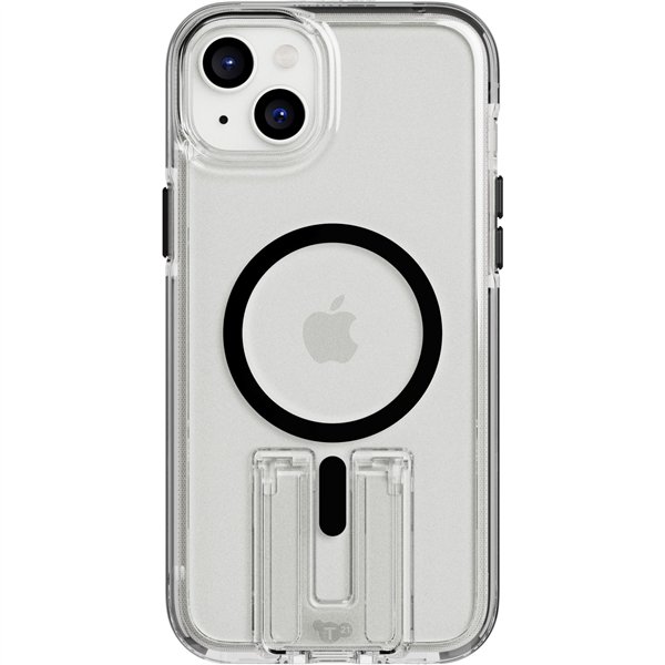 Tech21 EvoCrystal Kick custodia MagSafe iP 15 Plus trasp./nero