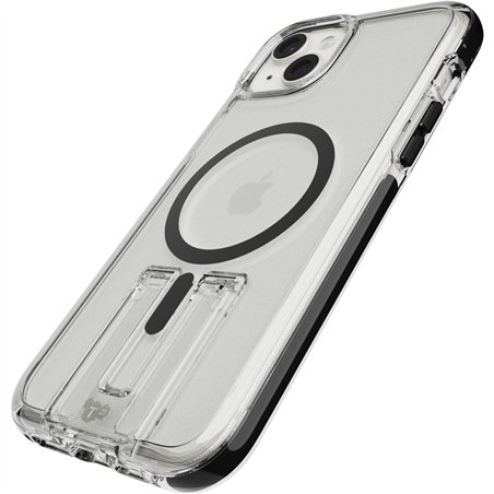 Tech21 EvoCrystal Kick custodia MagSafe iP 15 Plus trasp./nero