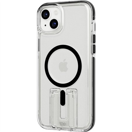 Tech21 EvoCrystal Kick custodia MagSafe iP 15 Plus trasp./nero