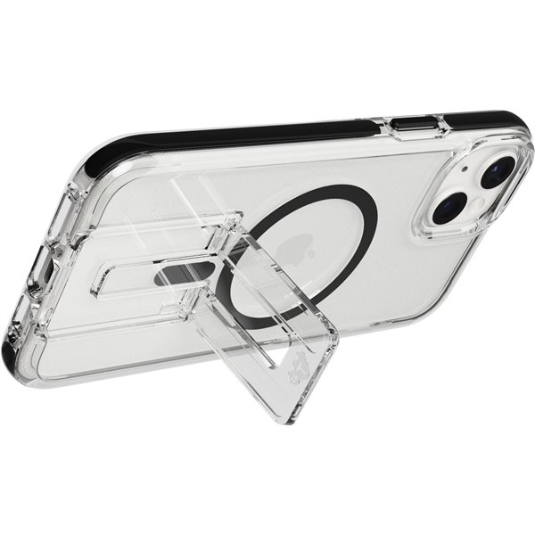 Tech21 EvoCrystal Kick custodia MagSafe iP 15 Plus trasp./nero