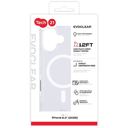 Tech21 EvoClear custodia MagSafe per iPhone 17 Clear