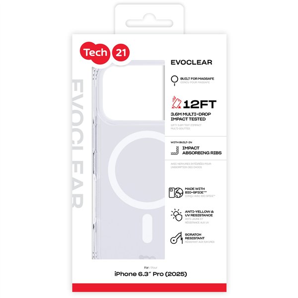 Tech21 EvoClear custodia MagSafe per iPhone 17 Pro Clear