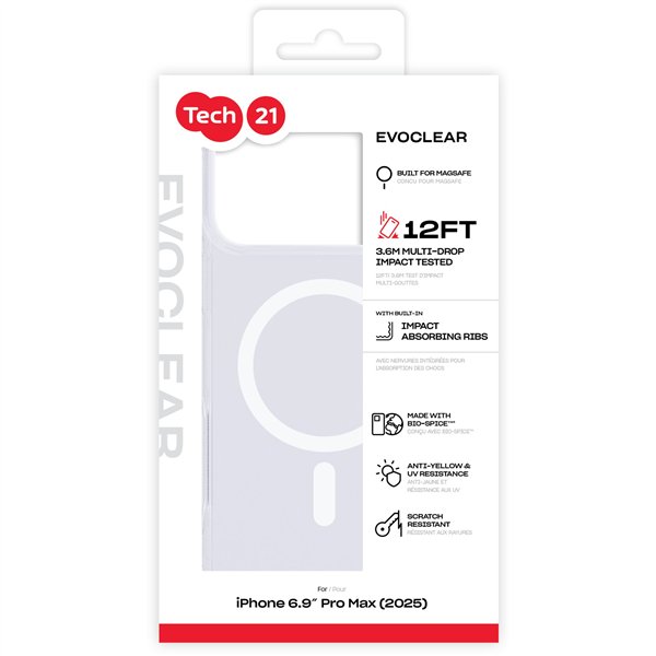 Tech21 EvoClear custodia MagSafe per iPhone 17 Pro Max Clear