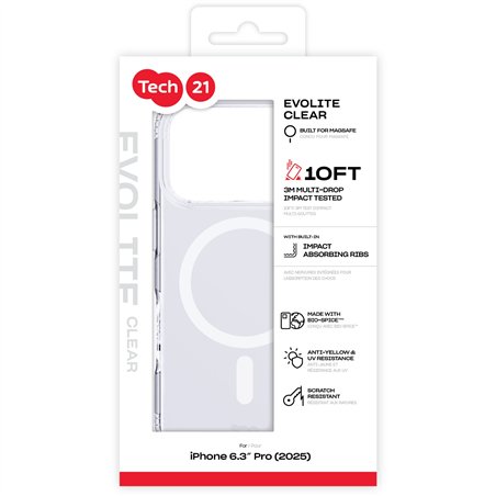 Tech21 EvoLite custodia MagSafe per iPhone17 Pro Clear