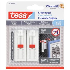 1x2 Tesa gancio adesivo regolab. carta da parati e intonaco  1 kg