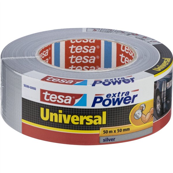 Tesa nastro tess. 50m x 50mm extra Power argento 56389