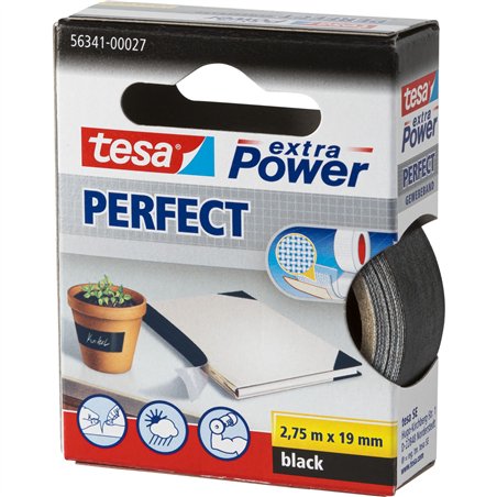 Tesa nastr tess. 2,75m x 19mm extra Power nero Perfekt 56341